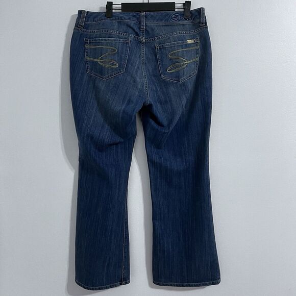 Seven7 Luxe Natalia Womens Jeans Size 16 Blue Bootcut Denim Low Rise Boho Hip - Picture 3 of 7